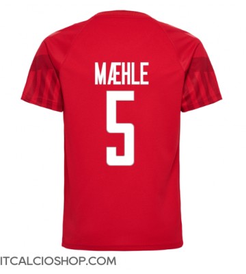 Danimarca Joakim Maehle #5 Prima Maglia Mondiali 2022 Manica Corta